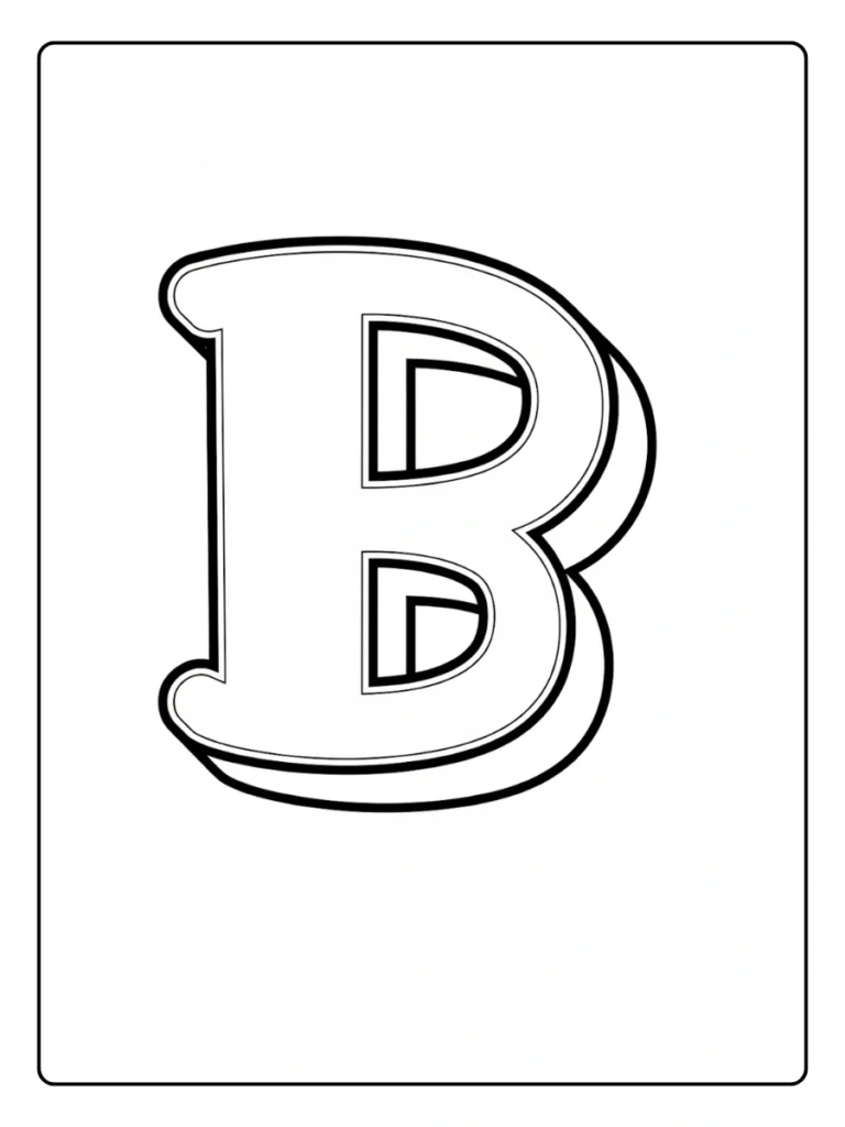 Classic Bubble Letter B Coloring Pages