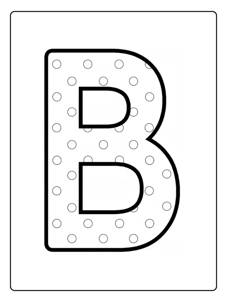 Polka Dot Letter B Coloring Pages