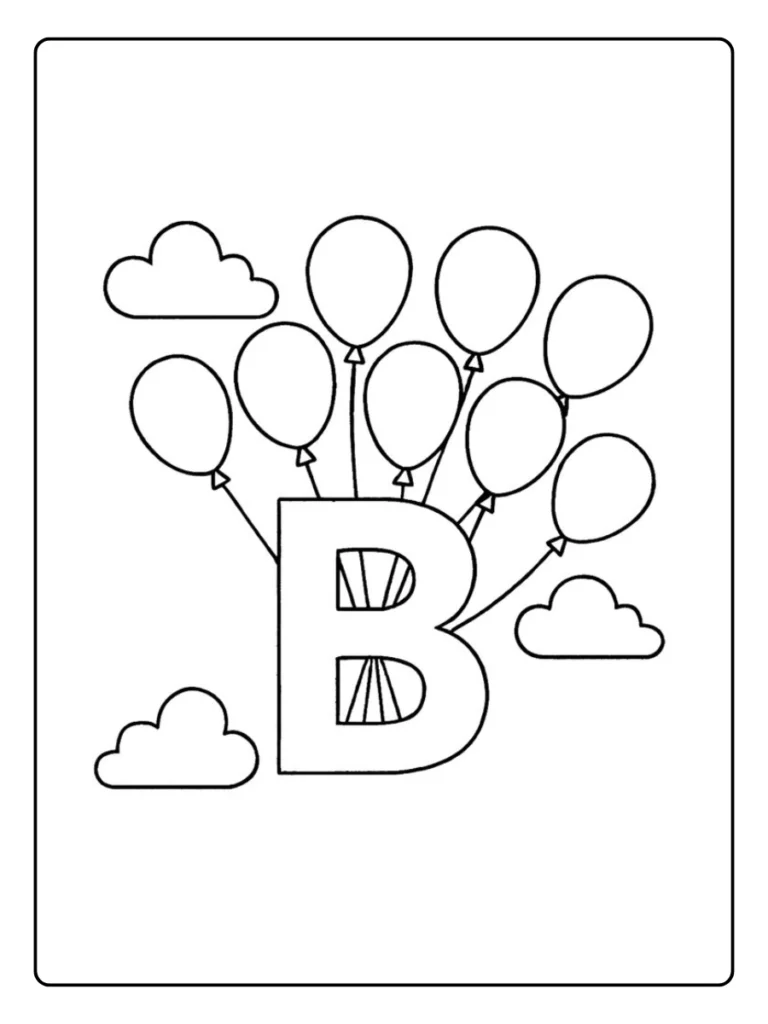 Balloon Letter B Coloring Pages