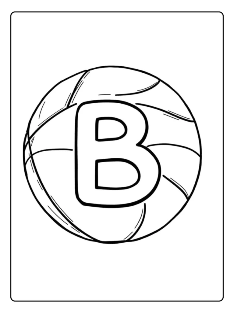 Beach Ball Letter B Coloring Pages