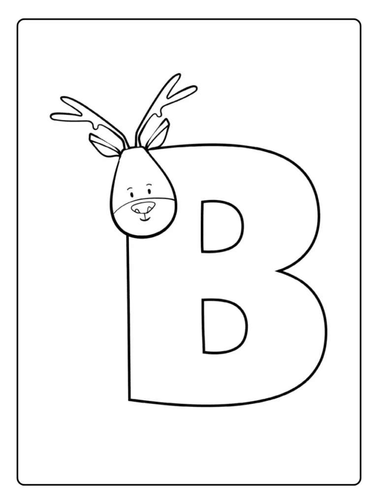 Reindeer Letter B Coloring Pages
