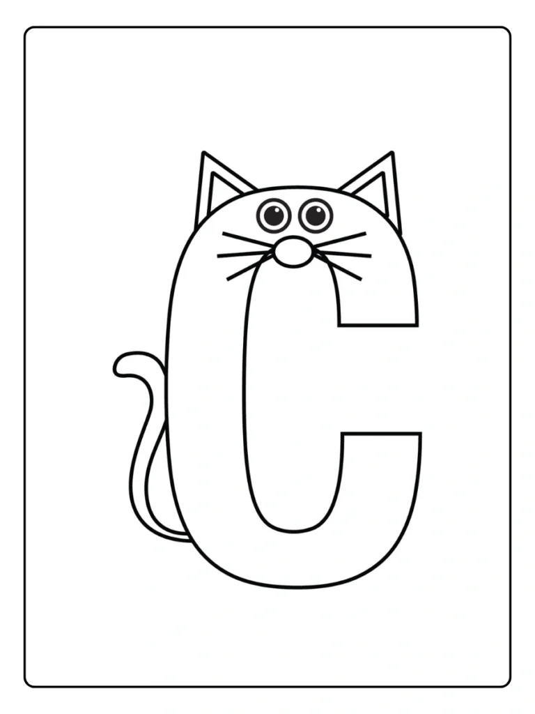 Big Cat Letter C Coloring Pages