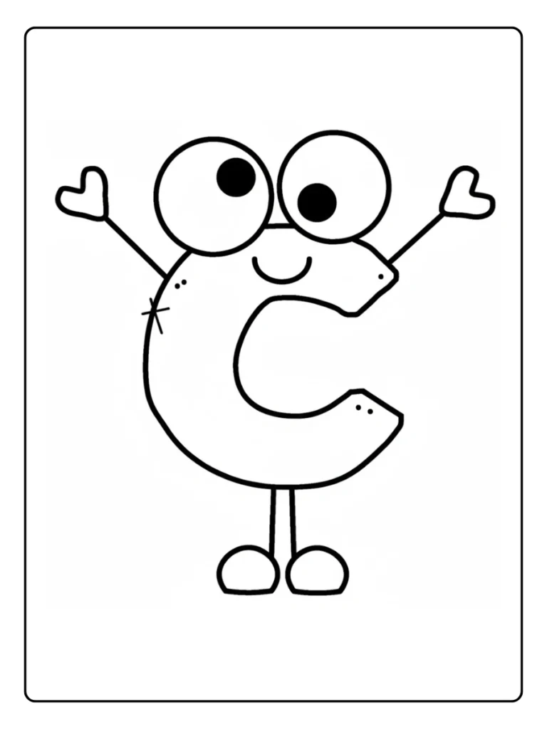 Funny Face Letter C Coloring Pages