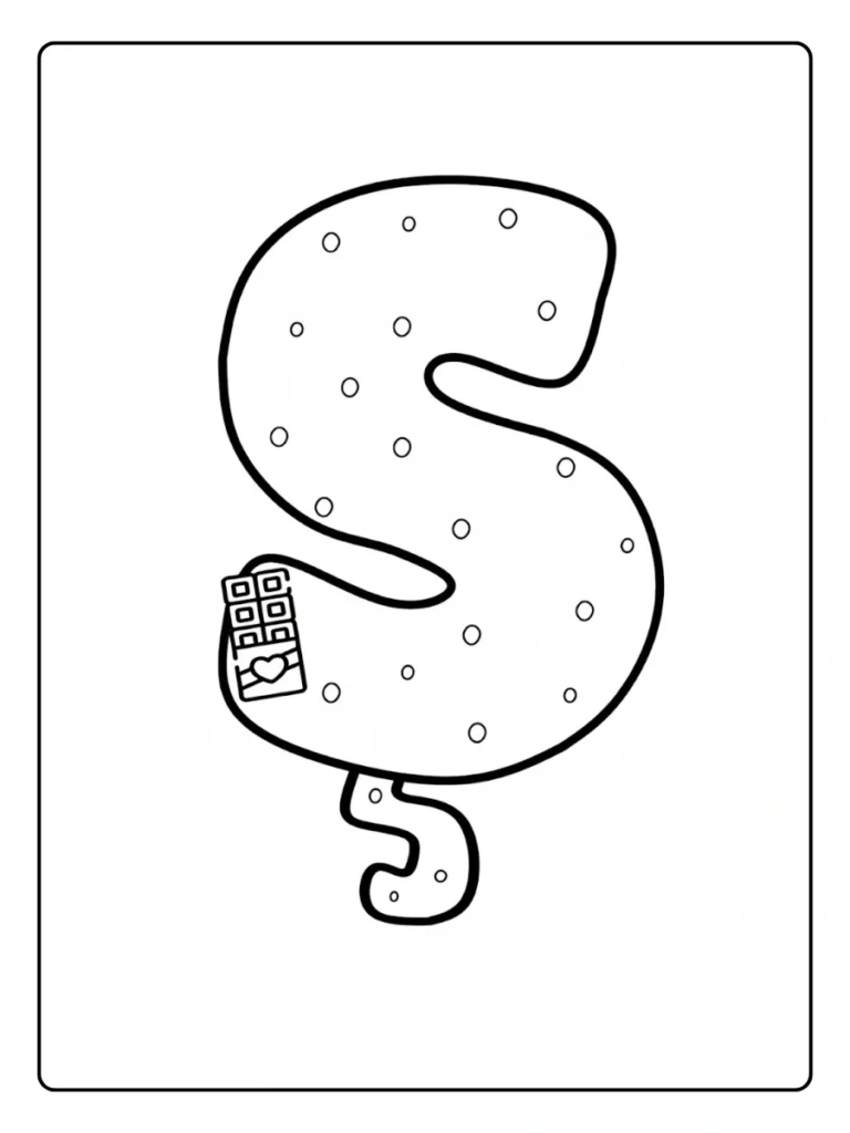 Simple Dotted Letter S Coloring Pages