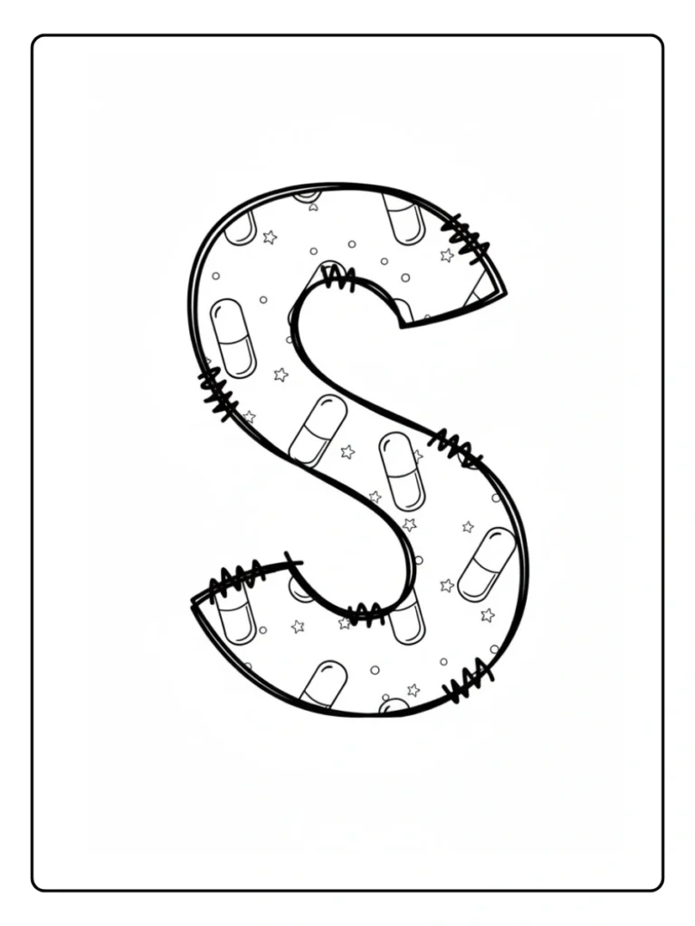 Star Pattern Letter S Coloring Pages