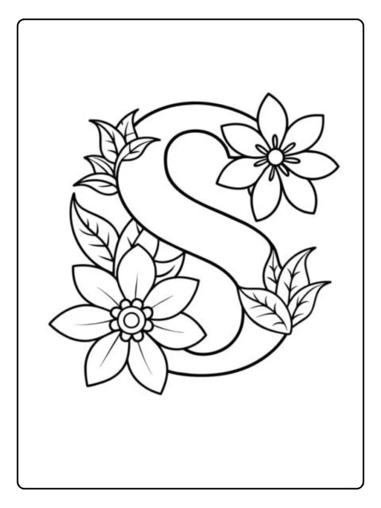 Spring Flowers Letter S Coloring Pages