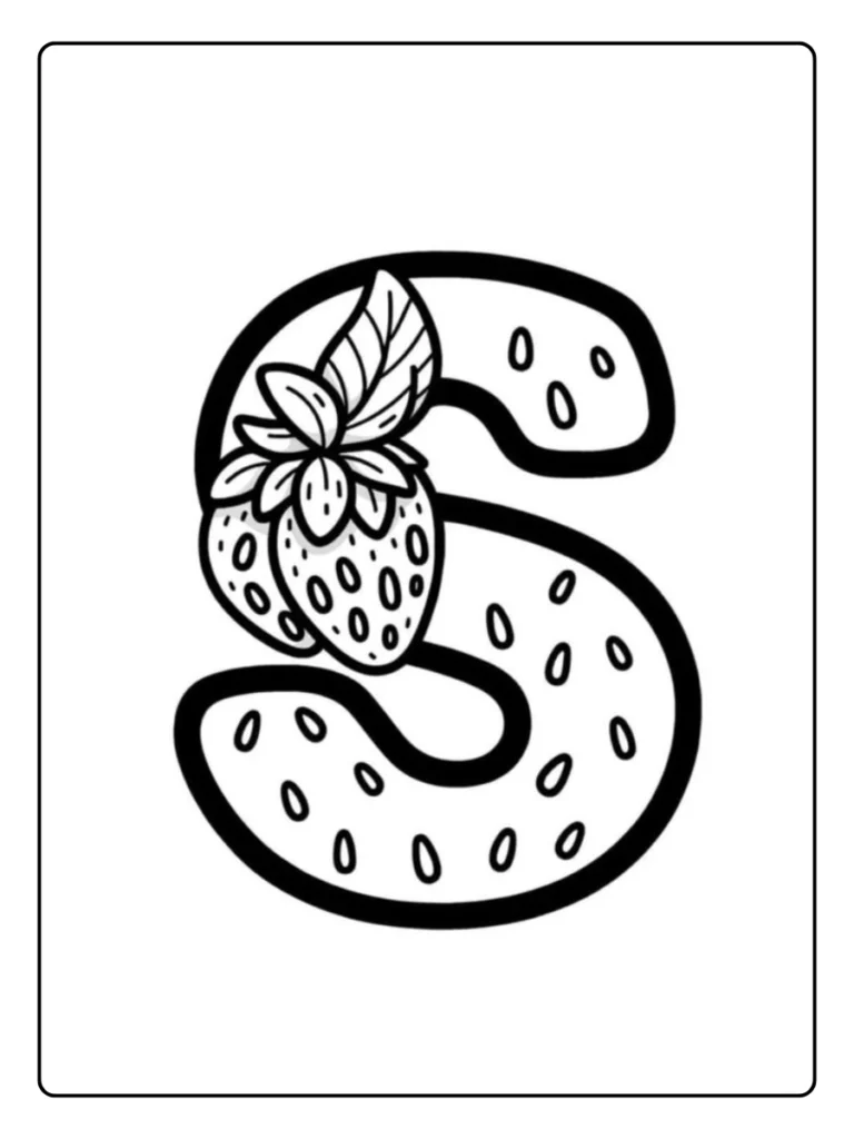 Strawberry Letter S Coloring Pages