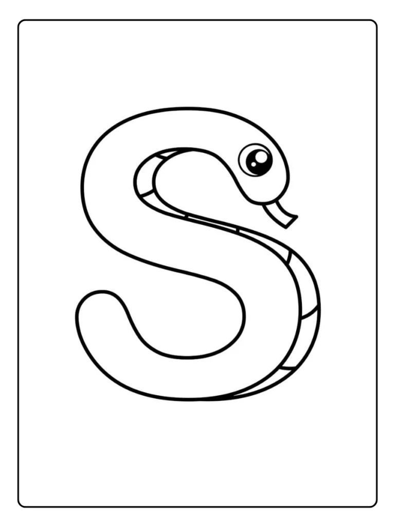 Simple Bold Letter S Coloring Pages