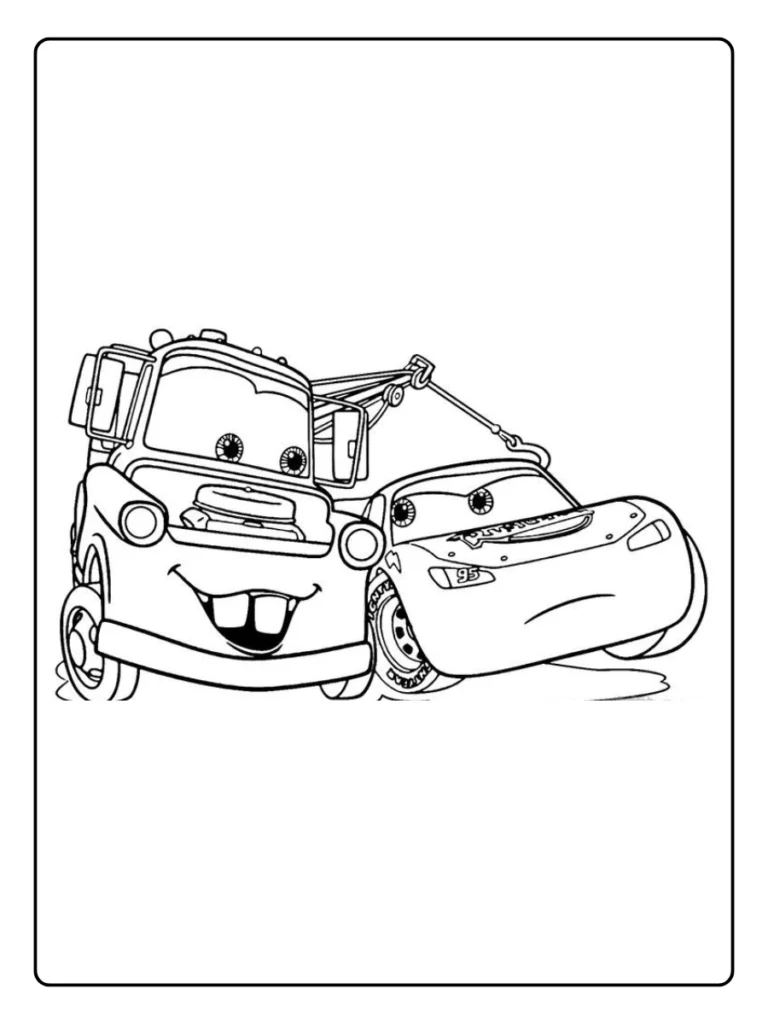 Mater and McQueen Fun Moment Coloring Pages
