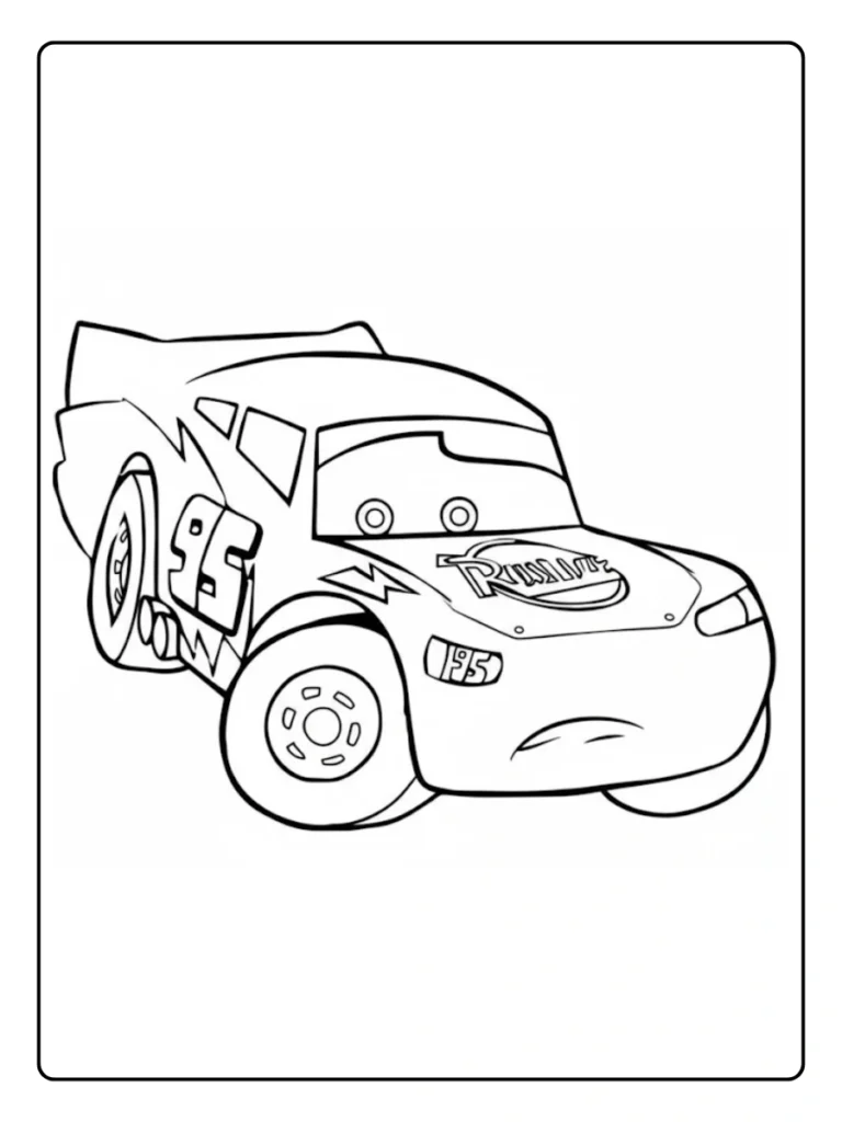 Lightning McQueen Ready to Race Coloring Pages