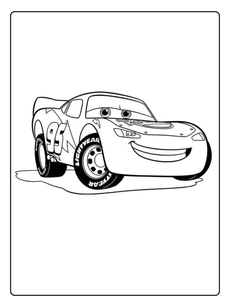 Classic Racing Pose Lightning McQueen Coloring Pages