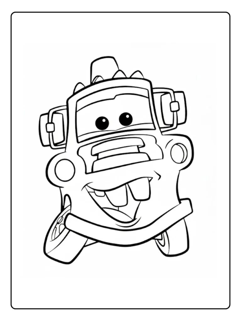 Tow Truck Mater and Lightning McQueen Coloring Pages
