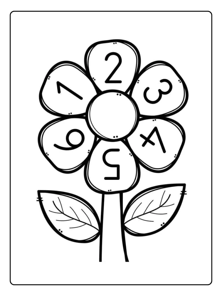 Number Flower Counting Number Coloring Pages