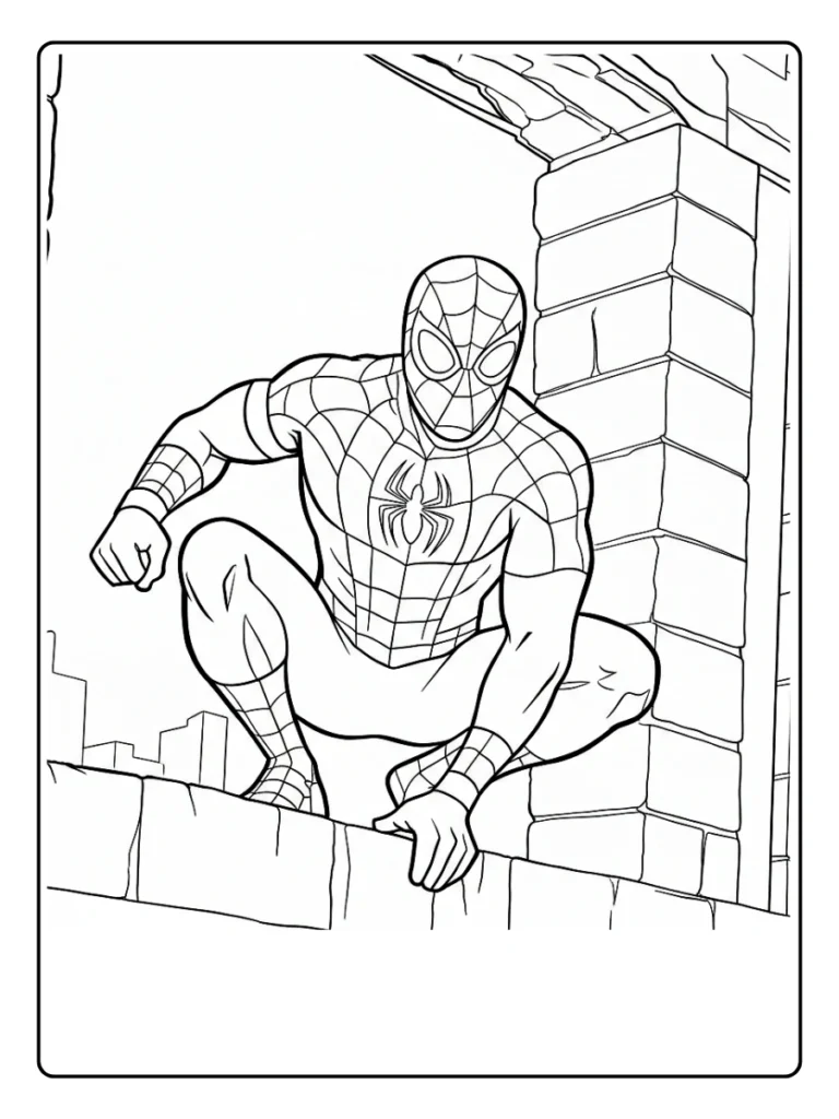 Wall Crawler Spiderman Coloring Pages