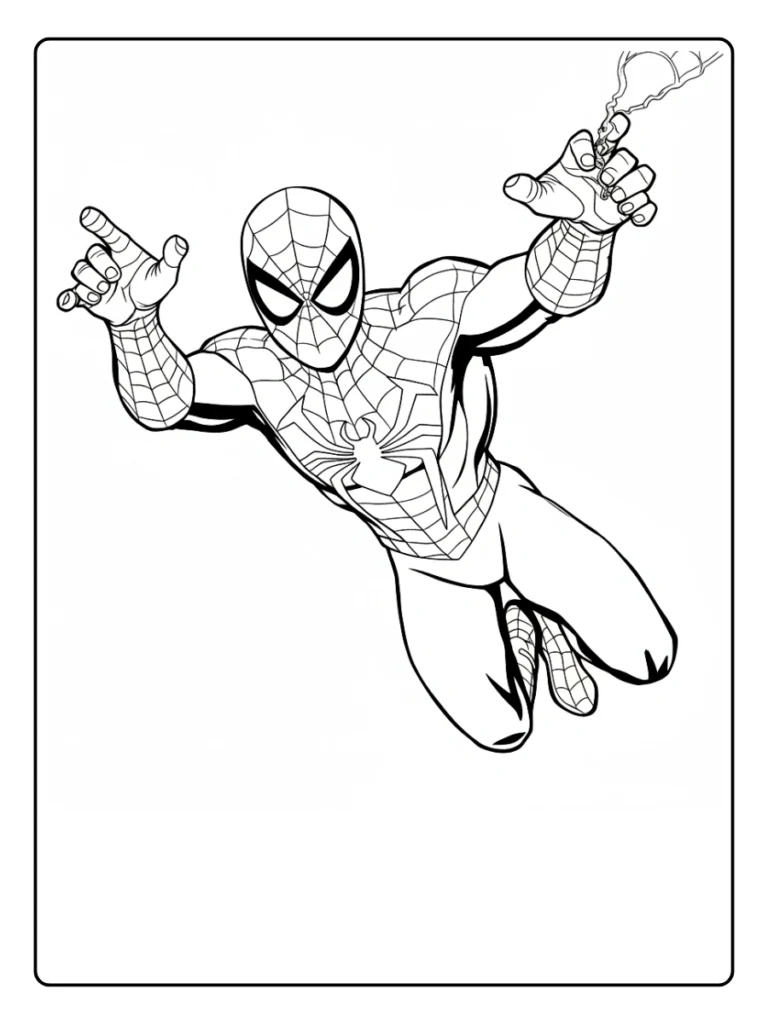 Hero Dive Spiderman Coloring Pages