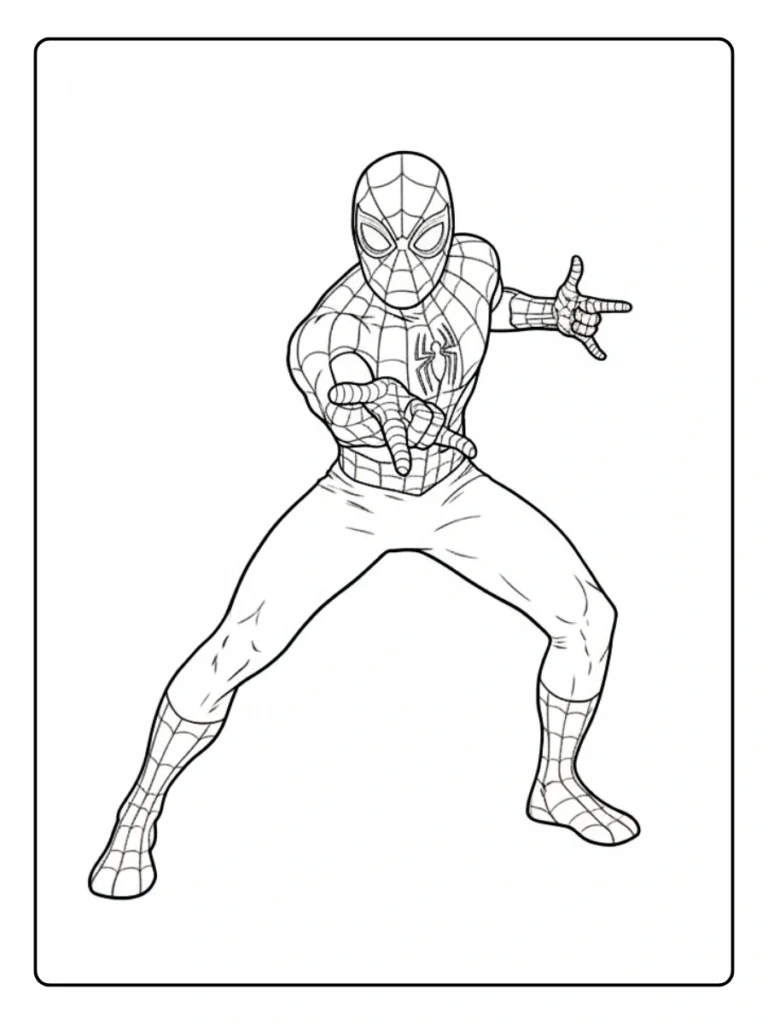 Battle Ready Spiderman Coloring Pages