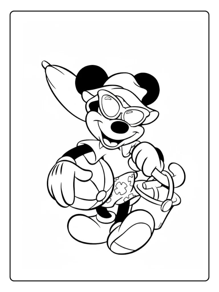 Sporty Mickey Mouse Coloring Pages