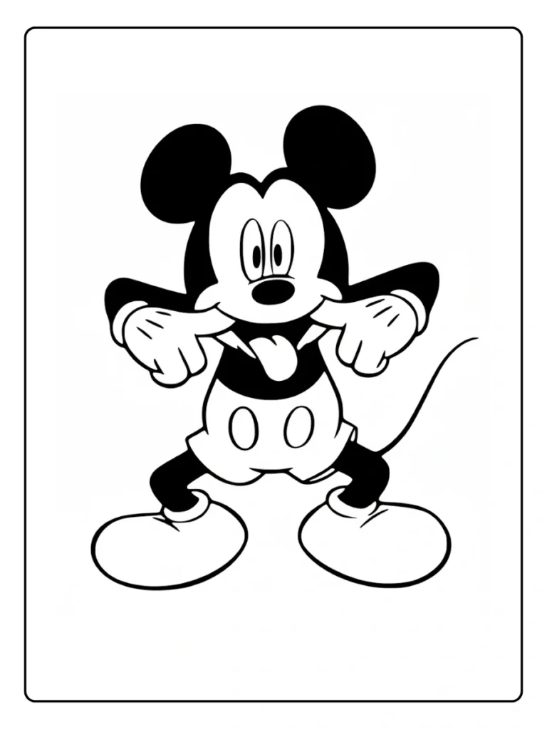 Classic Standing Mickey Mouse Coloring Pages