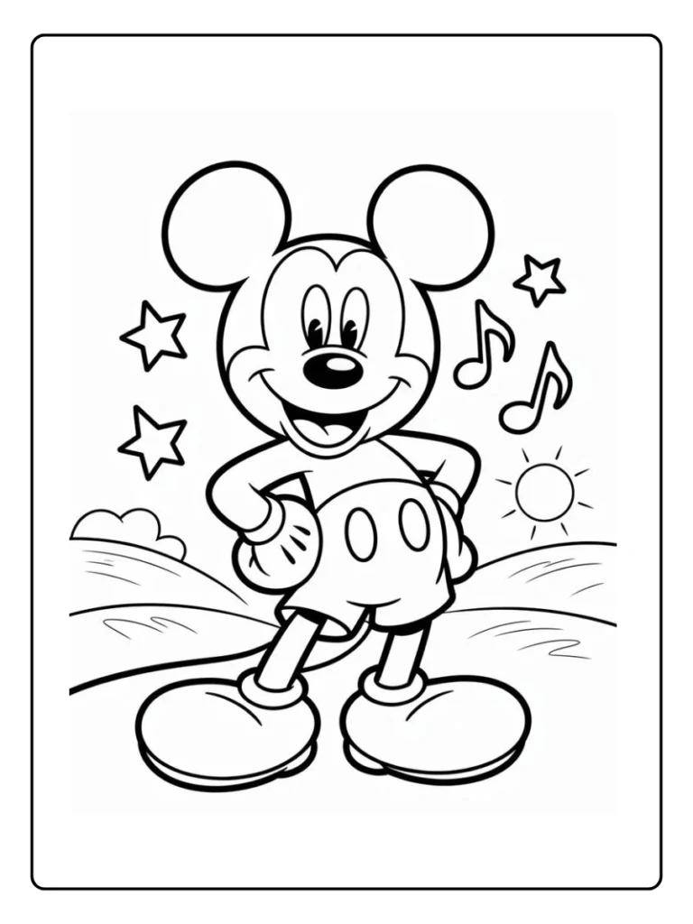 Musical Mickey Mouse Coloring Pages