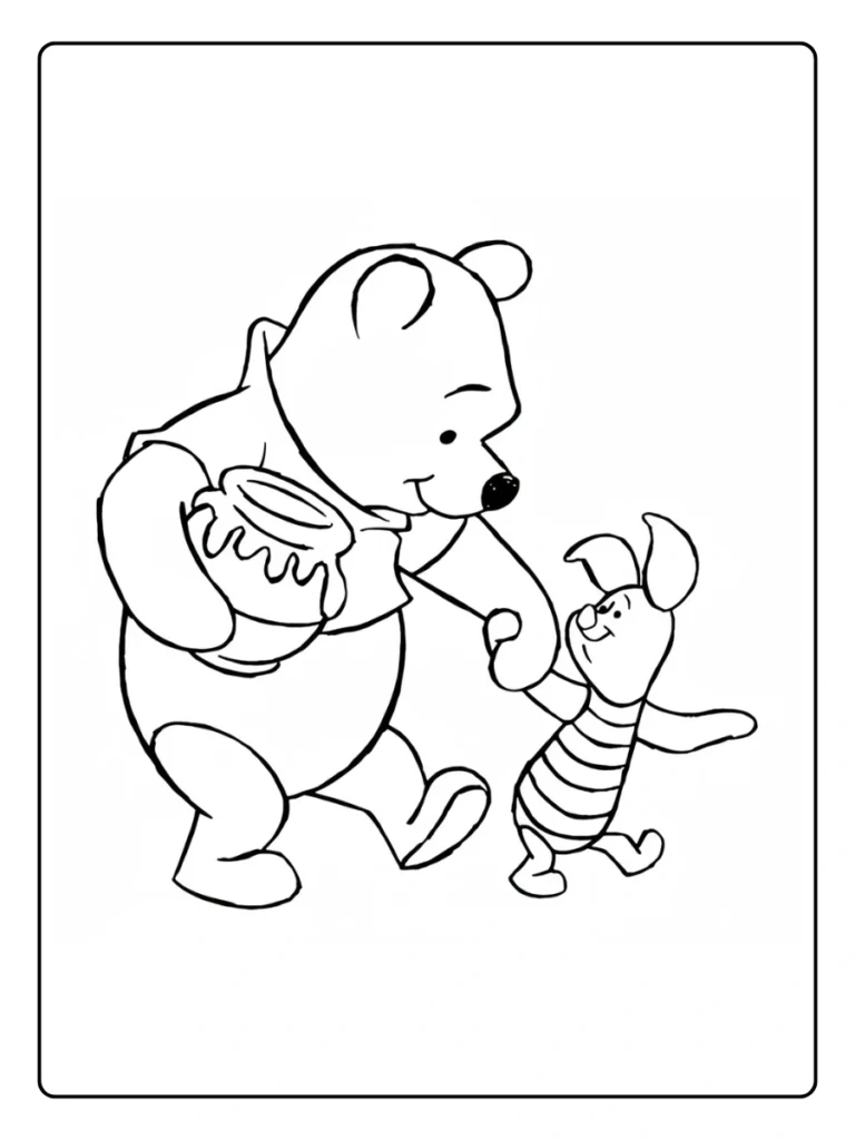 Pooh and Tigger Playtime Winnie The Pooh Coloring Pages