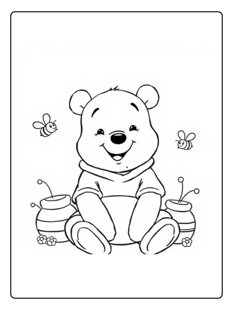 Honey Pot Winnie The Pooh Coloring Pages