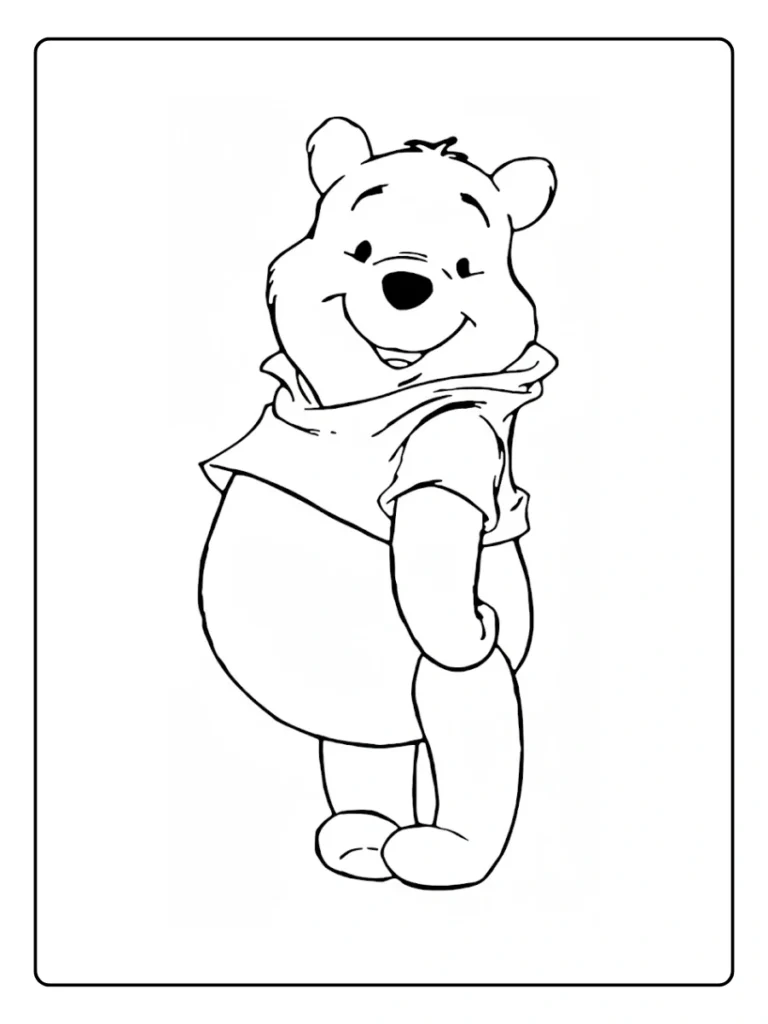 Classic Standing Pooh Winnie The Pooh Coloring Pages